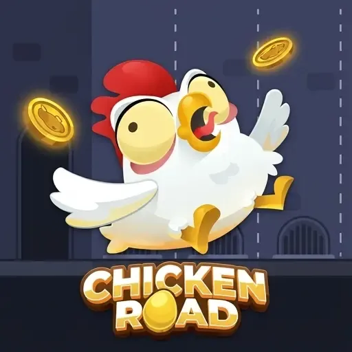 Chicken Road Slot mit fliegendem Huhn und Münzen auf Flagman Casino