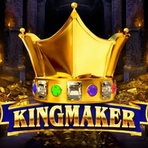 Goldene Krone und Edelsteine Kingmaker Slot auf Flagman Casino