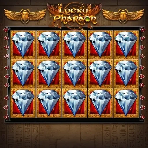 Flagman Casino Lucky Pharaon Slot mit leuchtenden Diamantsymbolen